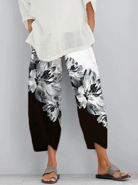 Printed Casual Pants with Pockets